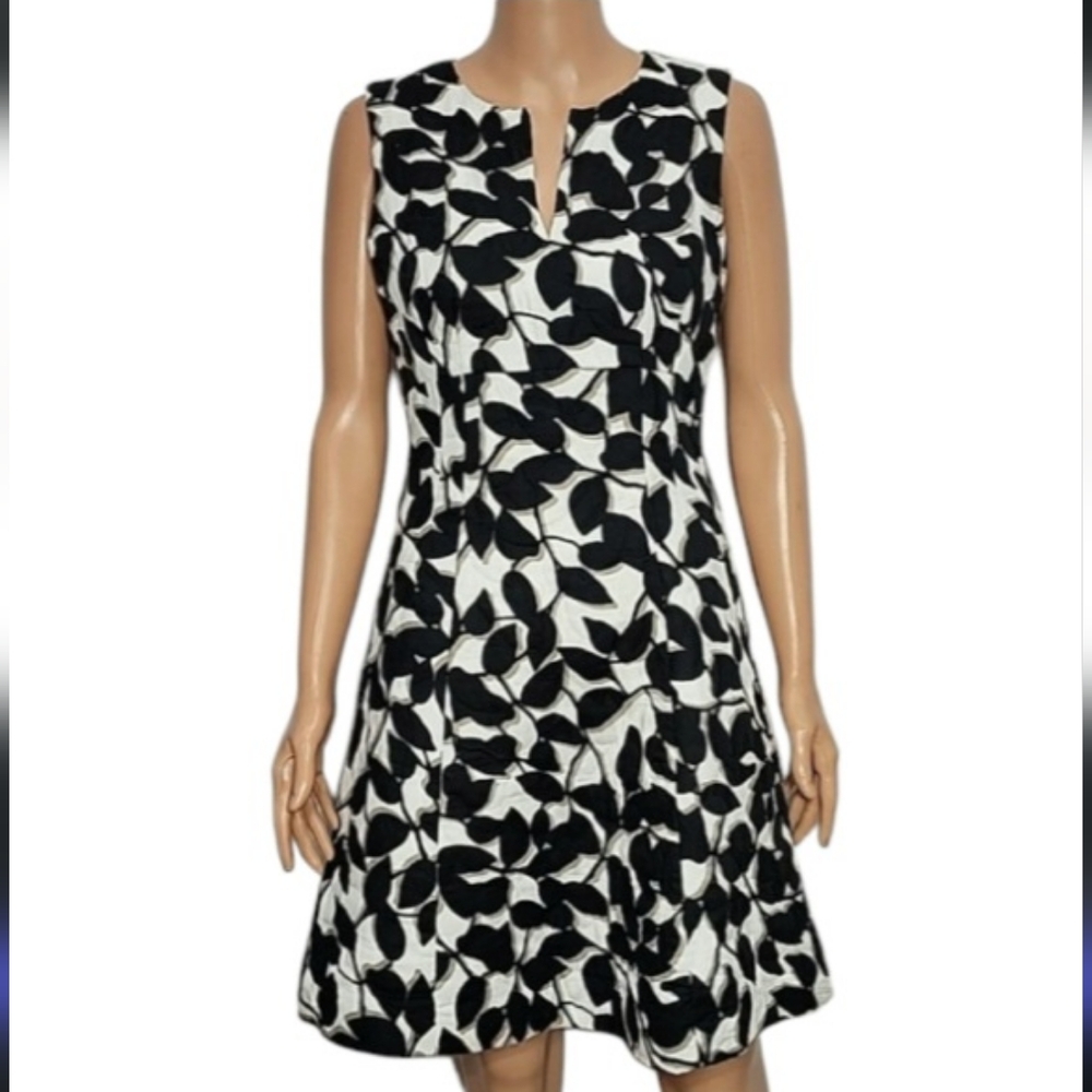 Kate Spade Womens Black/White Sleeveless Fit And Flare Dress Size 4 Small